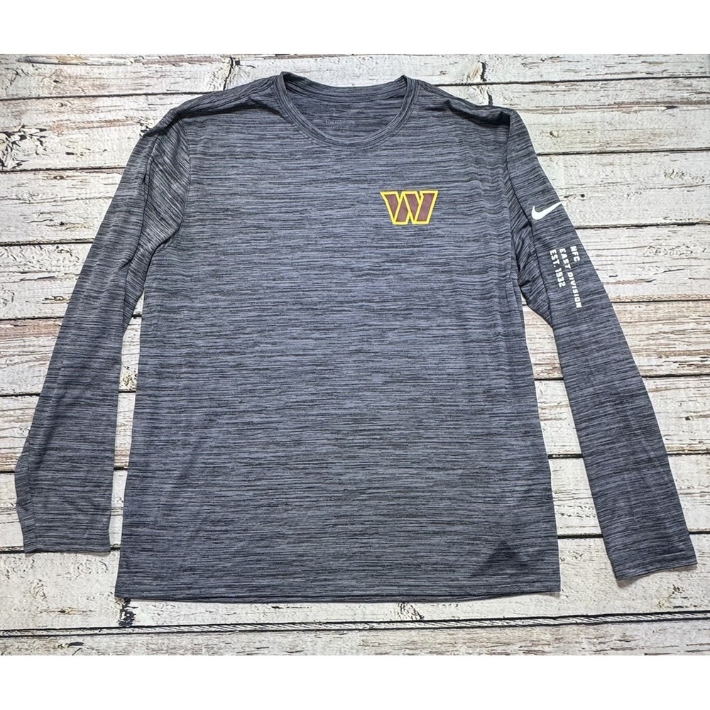Washington Commanders Nike Dri Fit Performance Long Sleeve Shirt XL Gray